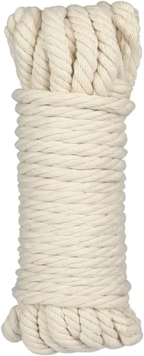 Miniatura 9 de jijAcraft Cuerda de algodón de 1/4 pulgadas, cuerda de macramé blanca de 0.236 in x 65 pies, cuerdas de tendedero de 4 capas para manualidades