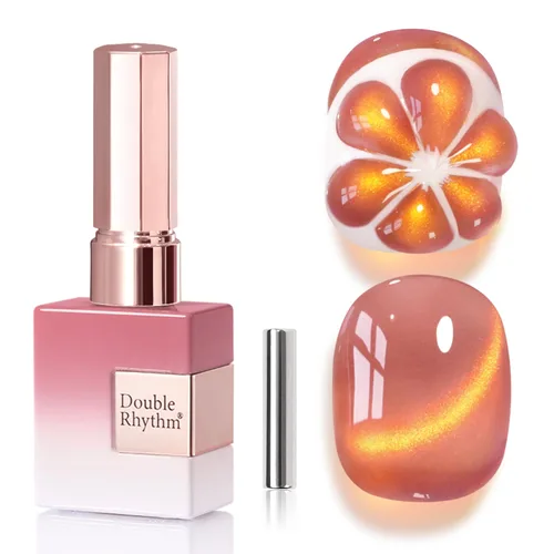 Miniatura 17 de Double Rhythm Esmalte de gel Jelly Glass de ojo de gato con imán, 0.5 onzas líquidas, brillo holográfico, brillante, translúcido
