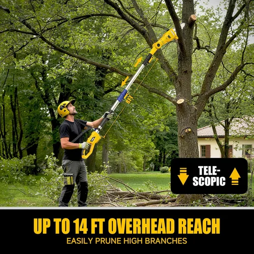 Miniatura 2 de Sierra de poste telescópica inalámbrica de 8.6 pulgadas para batería Dewalt de 20 V (solo herramienta), sierra de poste eléctrica de 14 pies