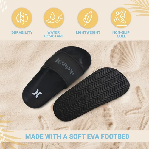 Miniatura 5 de Hurley Naia - Sandalias de deslizar para niñas y niños, pantuflas de puesta fácil con correa ajustable, sandalias para niños