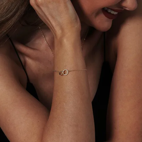 Miniatura 7 de Collner Pulsera delicada de oro para mujer, chapada en oro de 14 quilates, ligera, pulsera de cadena de espiga de espiga con círculo, dije