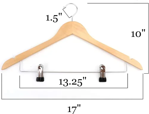 Miniatura 2 de Tosnail 10 ganchos de madera con clips de acero y ganchos, para faldas