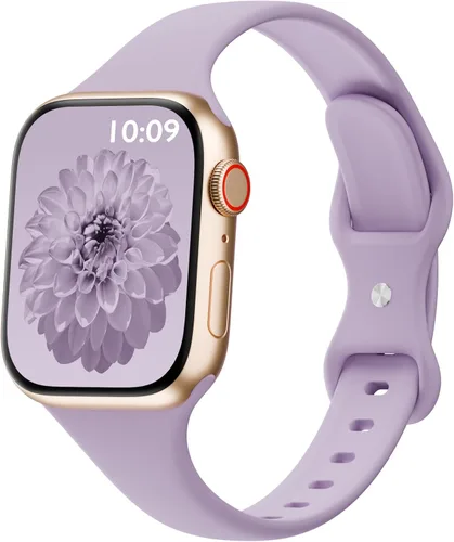 Miniatura 35 de Bandas delgadas de silicona deportivas compatibles con Apple Watch de 38mm 42mm 40mm 44mm 41mm 45mm 46mm 49mm, correa de repuesto delgada y estrecha