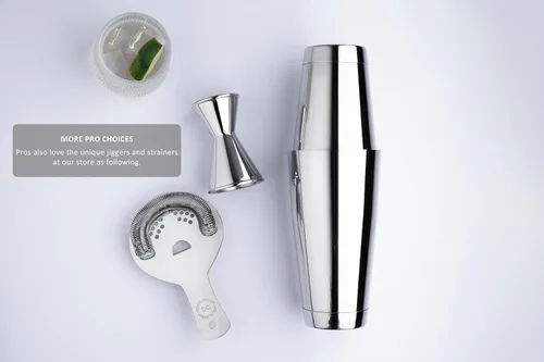Miniatura 6 de Juego de cocteleras Boston profesionales de alta calidad, cocteleras de acero inoxidable 304 con peso de 18 onzas para camareros, herramientas