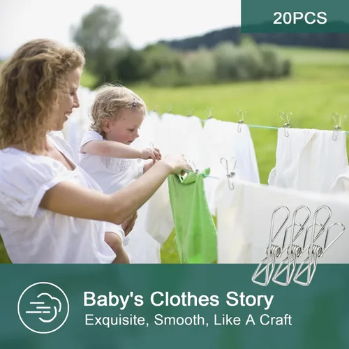 Miniatura 3 de 20 pines de ropa de gran tamaño - Clips para fotos y alimentos para colgar ropa y fotos