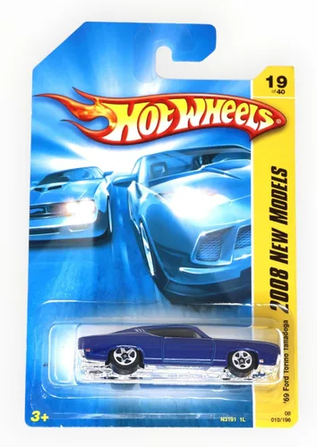 Miniatura 2 de Hot Wheels 69 Ford Torino Talladega 2008 Nuevo Modelo, azul oscuro