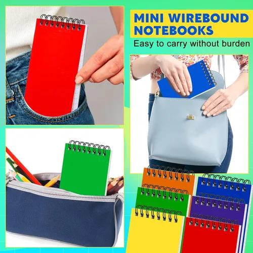 Miniatura 5 de Meanplan Paquete de 60 blocs de notas en espiral, de 3 x 5 pulgadas, con espiral, encuadernado en alambre, cuaderno de rayas universitarias