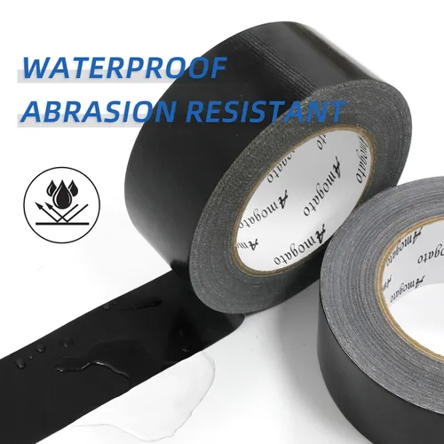 Miniatura 3 de Cinta adhesiva impermeable resistente para uso industrial y exterior, 3 rollos de 1.88 x 30 yardas, resistente al desgarro, cinta adhesiva negra