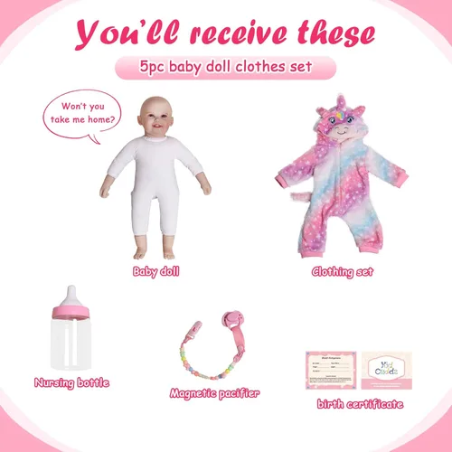 Miniatura 6 de Muñecas de bebé de la vida real - Muñecas de bebé Reborn de 19 pulgadas para niñas de 3 años en más, muñeca de bebé realista de vinilo con cuerpo