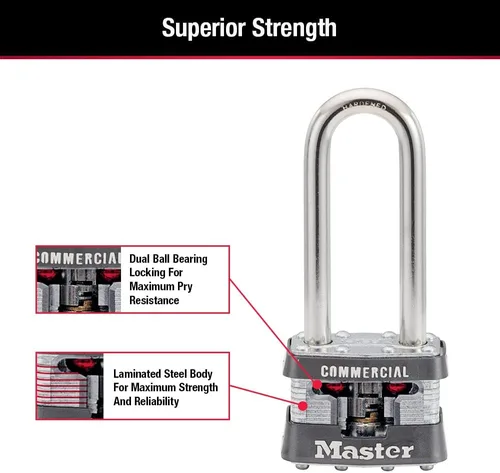 Miniatura 5 de Master Lock 1KALJ - Candado para exteriores con llave, plateado, 1LJ, 1 paquete
