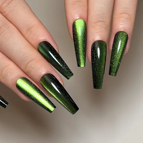 Miniatura 22 de Uñas postizas a presión largas, con brillo azul y diseño, acabado acrílico brillante, de cobertura completa, uñas postizas reutilizables para l002