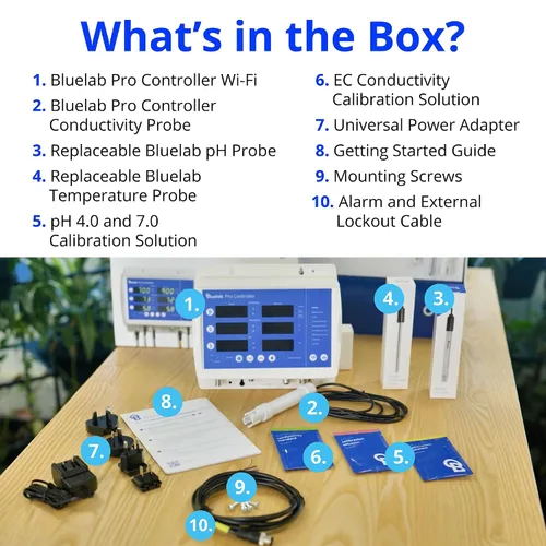 Miniatura 6 de Bluelab Pro Controller Wi-Fi Monitor digital totalmente automatizado 24/7 para dosificación hidropónica de múltiples nutrientes y pH con sonda