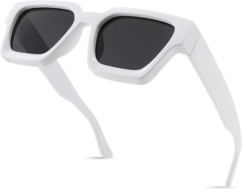 Miniatura 2 de FEISEDY Gafas de sol cuadradas retro de los años 90 para mujeres y hombres, gafas de sol rectangulares gruesas de moda con protección UV400 B2385