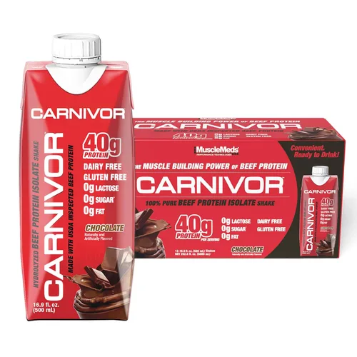 Miniatura 10 de MuscleMeds Carnivor RTD Sampler Pack de proteínas listas para beber, sin lactosa, sin azúcar, proteína aislada de res, construcción muscular