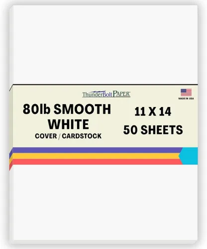 Miniatura 20 de 200 hojas de papel para tarjetas blanco brillante liso de 80#, 10,2 x 22,9 cm (4 x 9 pulgadas) Tamaño de inserción para sobre #10 - 36 kg/libra