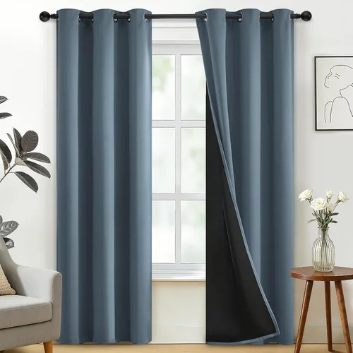 Miniatura 187 de SimpleHome - Cortinas opacas 100% para recámara, cortinas de ventana con ojales beige, con aislamiento térmico, cortinas de oscurecimiento