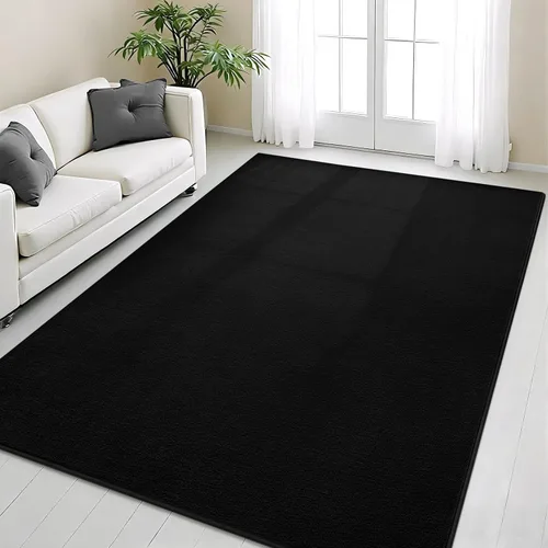 Miniatura 12 de Vasofe Alfombra de pasillo negra de 2 x 4 pulgadas, alfombra antideslizante de espuma viscoelástica gruesa para interiores, para guardería