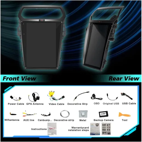 Miniatura 5 de CUSP Estéreo de coche de 12.1 pulgadas para Ford Explorer 2011-2019, radio Android con navegación GPS, pantalla táctil IPS vertical, Bluetooth