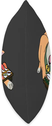 Miniatura 2 de jovy fits Kinako Eating - Almohada de sushi, 16 x 16 pulgadas, multicolor