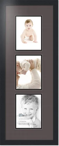 Miniatura 207 de ArtToFrames Marco de fotos tipo collage con estera doble con 3 aberturas de 5x7 y marco negro satinado Uva
