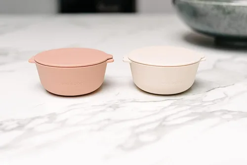 Miniatura 5 de ana baby Paquete de 2 cuencos de silicona con tapas, para bebés y niños pequeños, sin BPA, aptos para lavavajillas, microondas y congelador