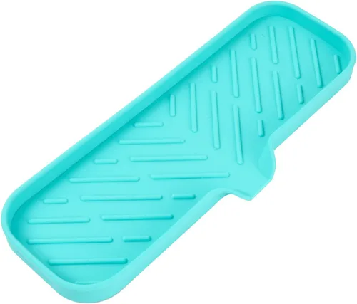 Miniatura 37 de MicoYang Jaboneras de baño de silicona con boquilla de drenaje, organizador de fregadero de cocina, soporte de esponja, bandeja de jabón para Azul