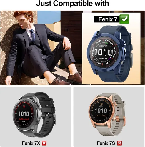 Miniatura 7 de Funda compatible con Garmin Fenix 7/Fenix 7 Solar/Fenix 7 Sapphire Solar Smart Watch, TPU resistente a los arañazos (no compatible con Fenix 7S/7X)