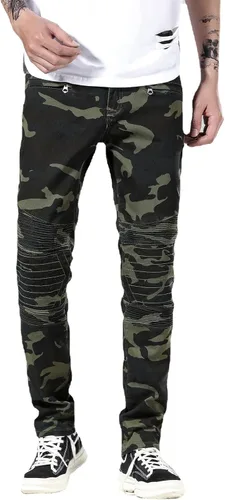 Miniatura 2 de Liuhond Skinny Slim Fashion - Jeans elásticos de motociclista de Hip Hop con agujeros rectos rasgados