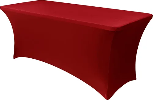 Miniatura 32 de Obstal Funda de mesa de elastano elástica de 4 pies para mesas plegables estándar, paquete de 2 manteles rectangulares universales ajustables