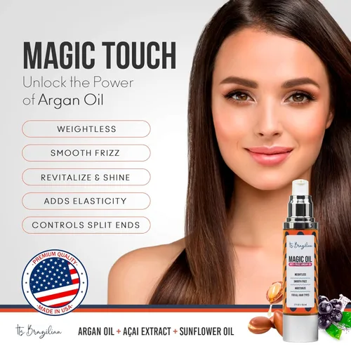 Miniatura 2 de Suero de aceite de argán para cabello seco dañado, aceite de queratina para el tratamiento del cabello con aceite de argán orgánico, suero de aceite