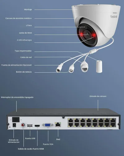 Miniatura 7 de REOLINK Sistema de cámara de seguridad PoE de 12MP, 8 piezas de cámaras de seguridad de 12MP H.265, detección de personas, vehículos y mascotas