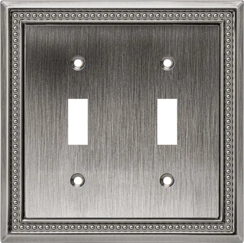 Miniatura 17 de Henne Bery Sunken Pearls - Placa de pared decorativa resistente para interruptor, cubierta para tomacorrientes (doble dúplex, níquel satinado)