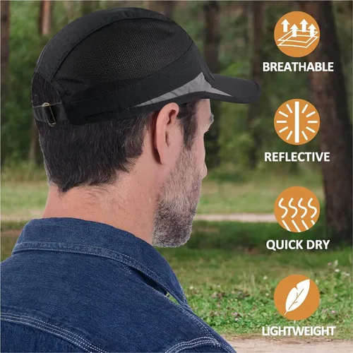 Miniatura 2 de GADIEMKENSD Gorra deportiva transpirable reflectante sin estructurar para hombres y mujeres