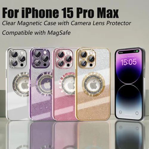 Miniatura 15 de Misscase Funda magnética con purpurina para iPhone 11 compatible con MagSafe, protección completa, delgada, a prueba de golpes, antiarañazos