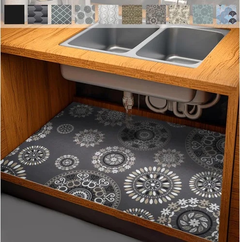 AiBOB Tapete impermeable para debajo del fregadero, forros absorbentes de secado rápido para fregadero que protegen los gabinetes, forros duraderos