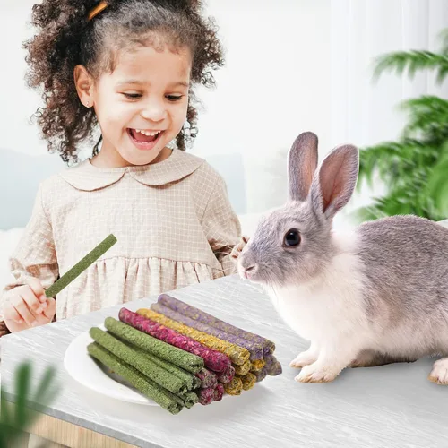 Miniatura 5 de Juguetes masticables de conejo para dientes, palitos de zanahoria Timothy Grass para conejillo de indias, hámster, chinchilla, ardilla, conejo