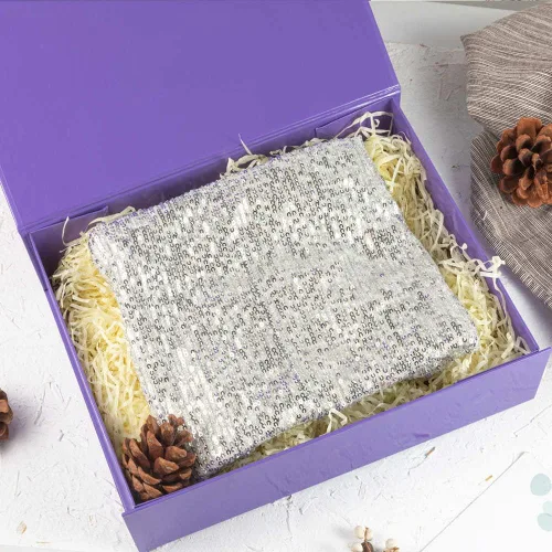 Miniatura 2 de Paquete de 5 cajas de regalo moradas con tapas, pequeñas de 12 x 8 x 2.7 pulgadas, cajas de regalo de ropa para regalos, camisas con cinta, cajas