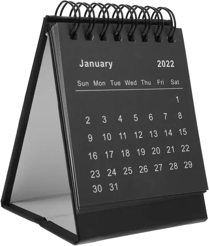 NUOBESTY Calendario de escritorio, 1 unidad, mini calendarios de mesa de pie, bobina de escritorio, bloc de notas de bricolaje, agenda anual,