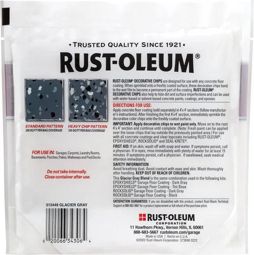 Miniatura 4 de Rust-Oleum 312449-6PK Chips de color decorativos epoxyShield de mezcla gris glaciar, 1 libra, (paquete de 6)