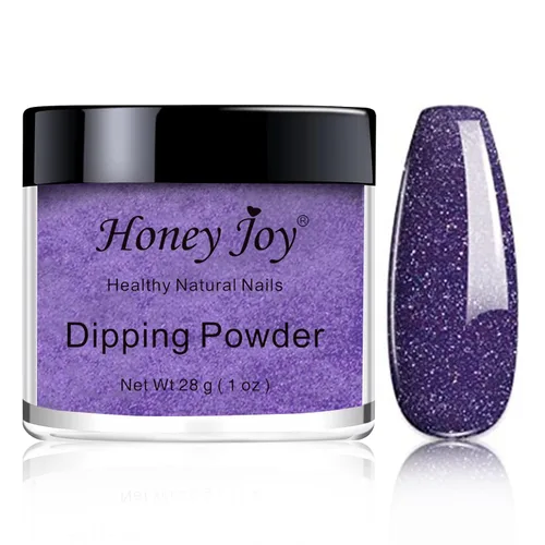 Miniatura 10 de Honey Joy Juego de 8 piezas de polvo de inmersión fino para inmersión en polvo, sistema de color de uñas en polvo, rosa claro de verano, violeta