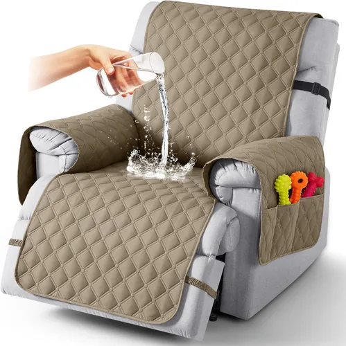 Miniatura 22 de TAOCOCO Fundas reclinables 100% impermeables, con correas para las piernas, funda de sofá reclinable reversible para silla reclinable, protector