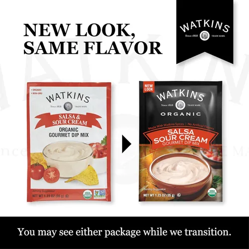 Miniatura 5 de Watkins Mezcla de inmersión gourmet orgánica, salsa y crema agria, paquetes de 1.23 onzas, paquete de 12