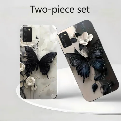 Miniatura 3 de Paquete de 2 fundas para Samsung Galaxy A03S a prueba de golpes, diseño delgado, antideslizante, funda para Galaxy A03S (negro)