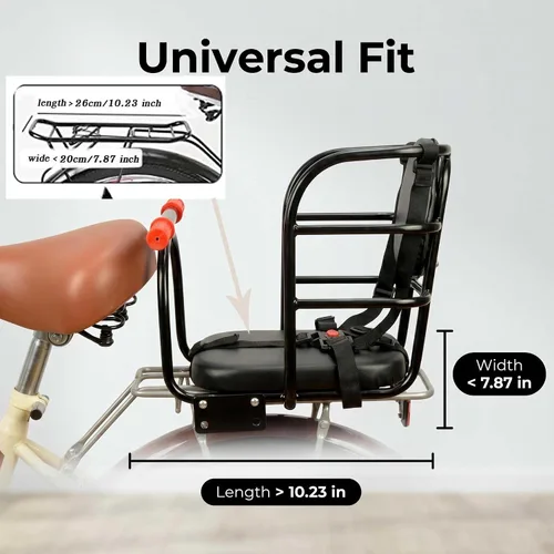 Miniatura 3 de Asiento trasero para bicicleta para niños, asiento trasero de bicicleta para niños de 18 meses a 7 años, portabicicletas de seguridad