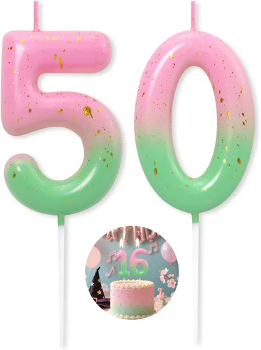 Miniatura 151 de Velas número 2 arcoíris con número 3D de feliz cumpleaños para decoración de fiesta de pastel de cumpleaños, suministros de celebración