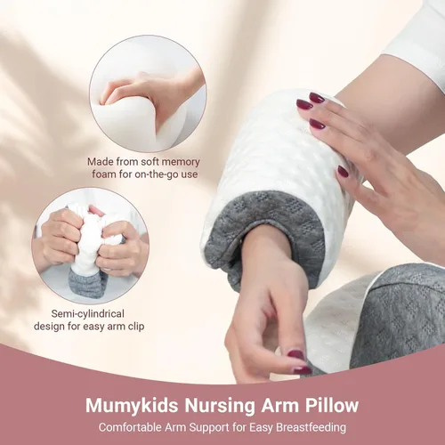 Miniatura 3 de Almohada de lactancia elevada con almohada de brazo, almohada ergonómica de seguridad de espuma viscoelástica para lactancia materna, correa