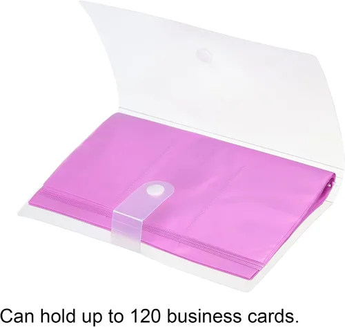 Miniatura 3 de PATIKIL Portatarjetas de visita, 1 paquete de carpeta portátil de plástico para tarjetas, libro organizador de tarjetas de nombre para mujeres