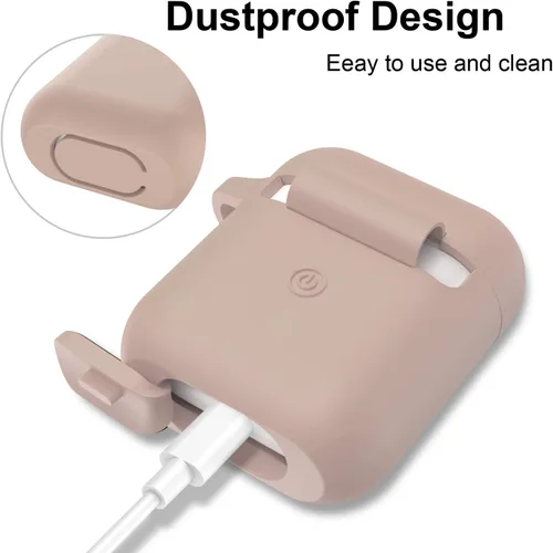 Miniatura 2 de Estuche de silicona para AirPods, estuche protector compatible con Airpods Serie 2 y 1 (no para estuche de carga inalámbrica)
