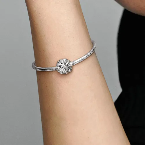 Miniatura 5 de EZ Tuxedo Abalorios de árbol genealógico calado de plata de ley 925 para pulseras, Metal, Circonita Cúbica