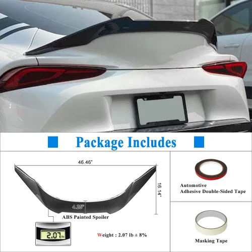 Miniatura 5 de Alerón de maletero con aspecto de fibra de carbono compatible con Toyota GR Supra MK5 A90 A91 Coupé 2019-2026, alerón trasero